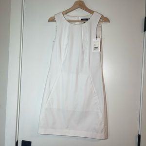 Theory Rikae Zip Midi Sleeveless Modern Dress, All White Size 4, Brand New w Tag